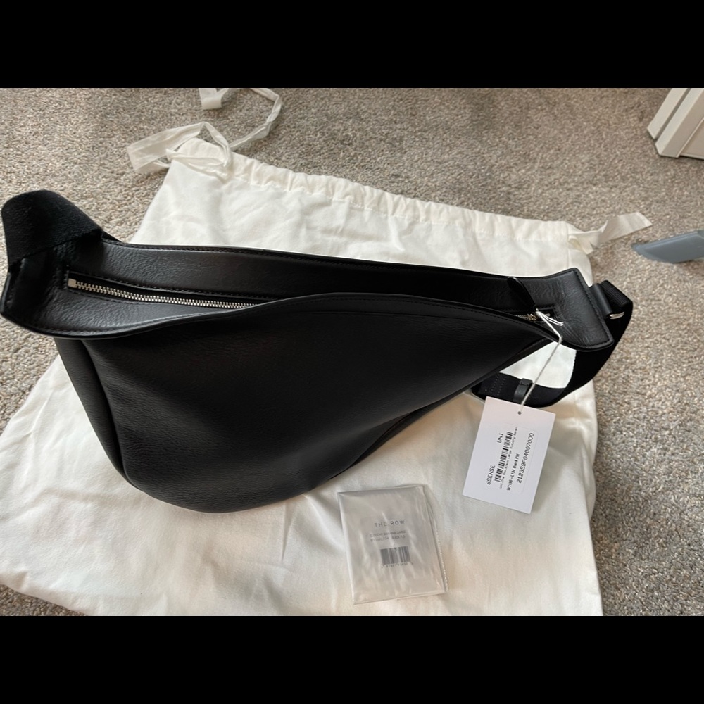 THE ROW large New black leather slouchy banana bag